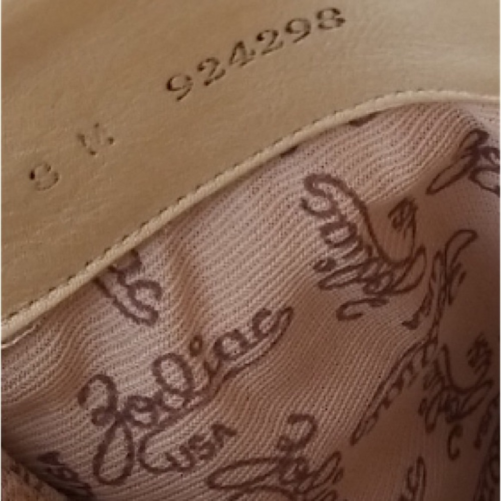 Rare 1969 Zodiac Leather KneeHigh Embroidered Steel Toe Boot Sz 8 wood heel - Picture 9 of 11